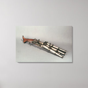 Trippel-barrelled pistol canvastryck