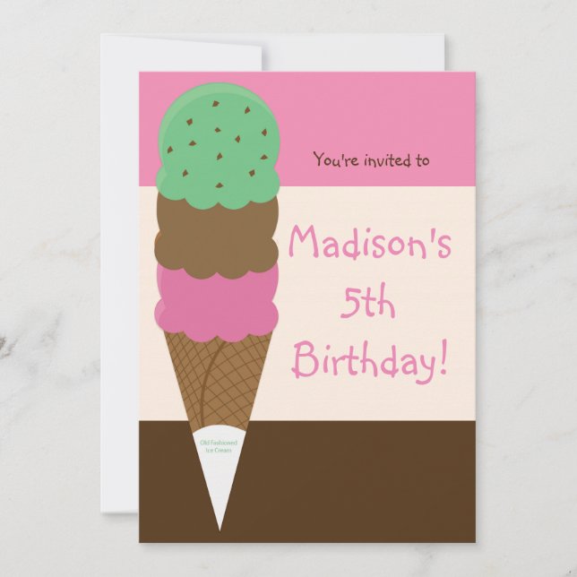 Trippel Glass Glassbirthday Invitation Inbjudningar (Framsida)