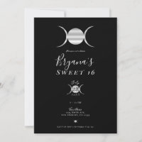 Trippel Gudinna Måncykel Silver & Svart Sweet 16