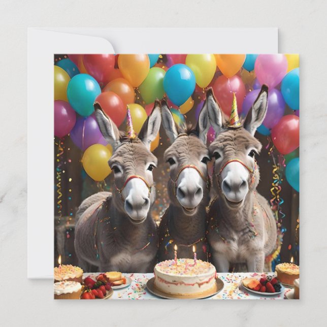 Trippel Joy: En Donkey Triplets' Birthday Bash Spara Datumet (Framsida)