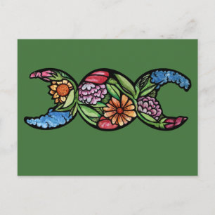 Trippel mån-gudinna symbol blomma vykort