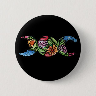 Trippel mån symbol blomma knapp
