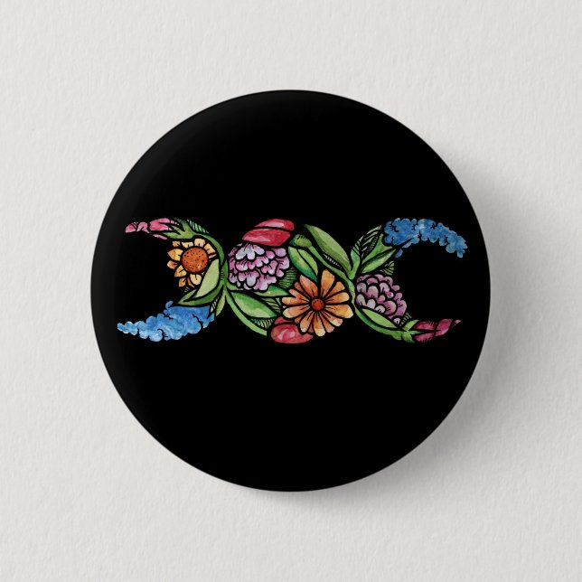 Trippel mån symbol blomma knapp (Framsida)