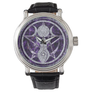 Trippel Måne - gudinna - Amethyst och Silver Armbandsur