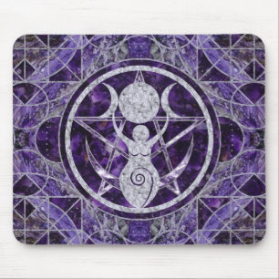 Trippel Måne - gudinna - Amethyst och Silver Musmatta