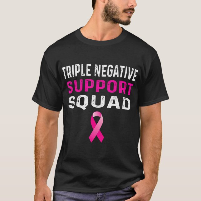 Trippel Negativ Bröstcancer medvetenhet-fyrkantsgr T Shirt (Framsida)