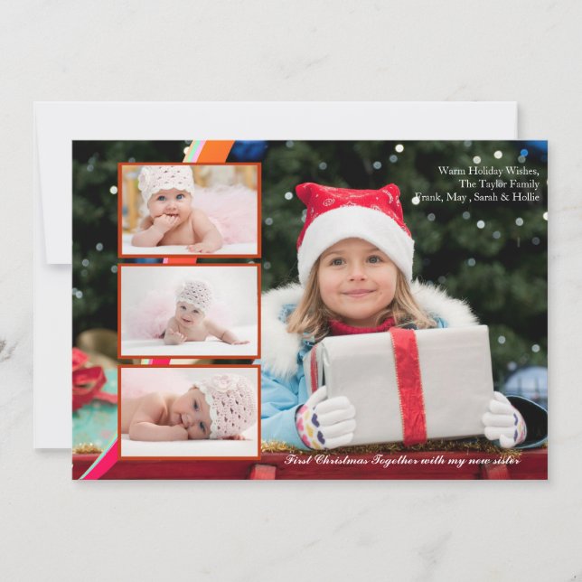 Trippel överläggsfotokort julkort (Framsida)