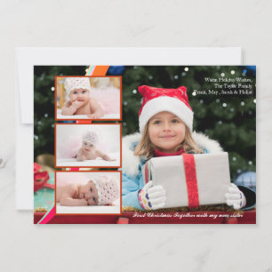 Trippel överlagrings fotokort julkort