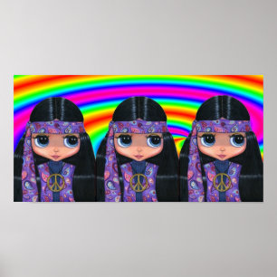 Trippel Paisley Hippies Poster
