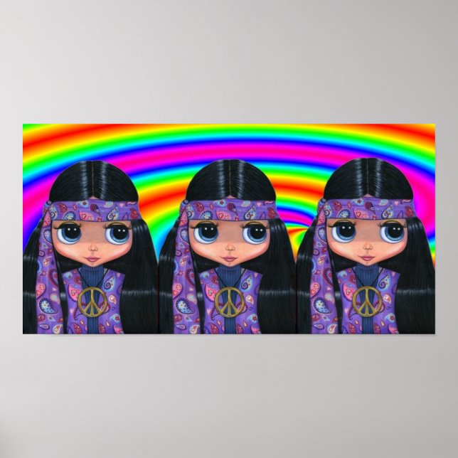 Trippel Paisley Hippies Poster (Framsidan)