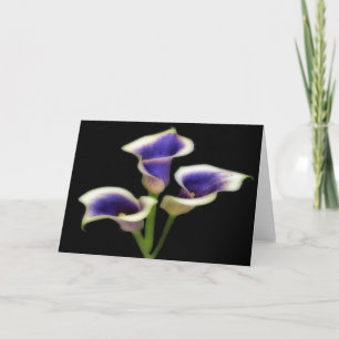 Trippel Royal Purple Blommiga Välkomstkort Kort