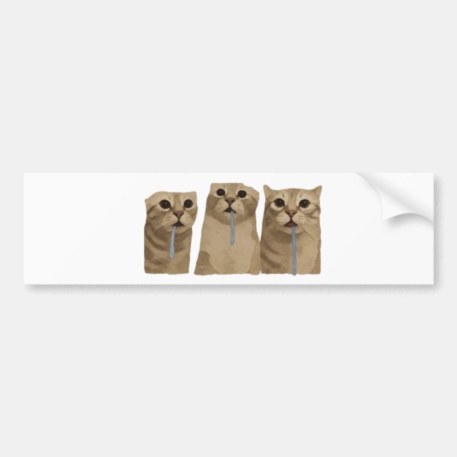 Trippel Sablande Dumma Katter Meme Bildekal (Framsidan)