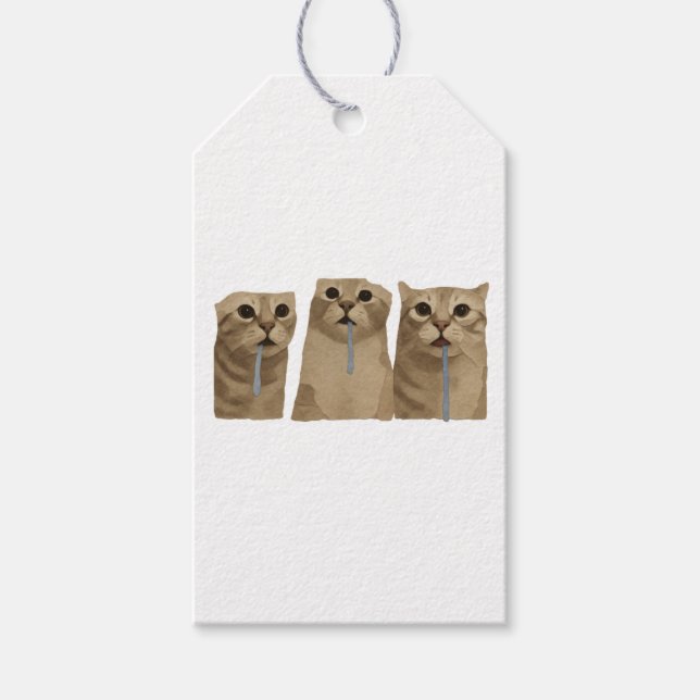 Trippel Sablande Fåniga Katter Meme Presentetikett (Framsidan)