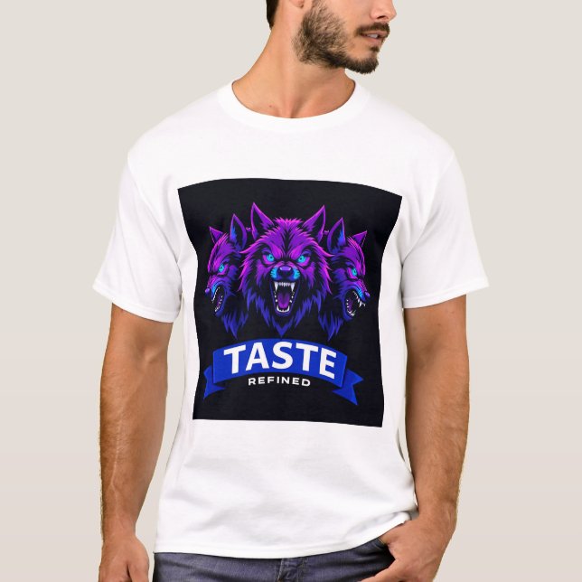 Trippel Vargdesign som framhäver styrka T Shirt (Framsida)