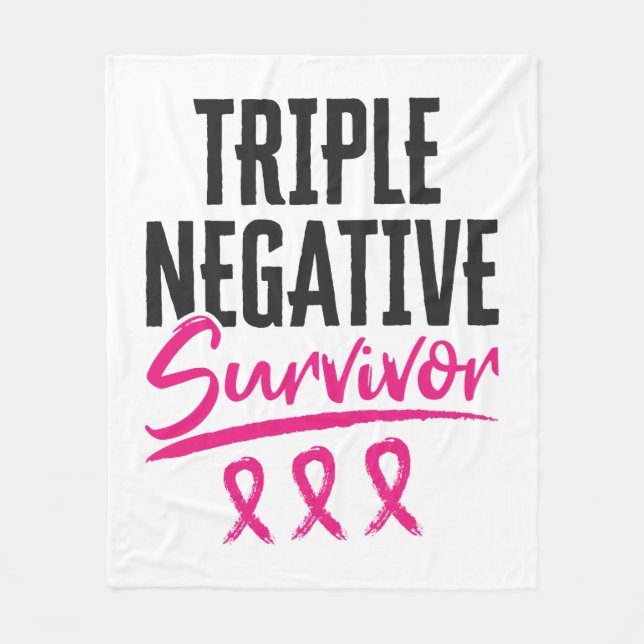 Trippelcancer Negativ Survivor TNBC Bröstcancer Fleecefilt (Framsidan)