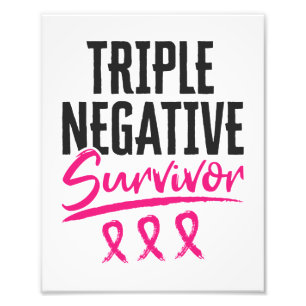 Trippelcancer Negativ Survivor TNBC Bröstcancer Fototryck