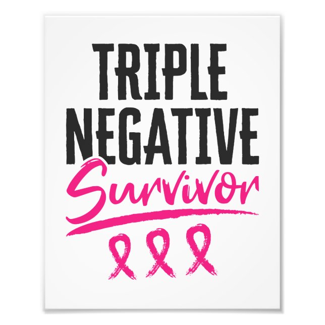 Trippelcancer Negativ Survivor TNBC Bröstcancer Fototryck (Framsidan)