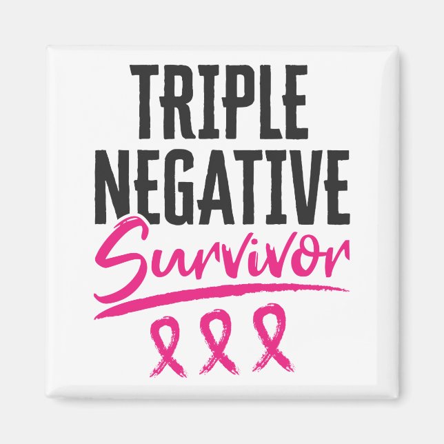 Trippelcancer Negativ Survivor TNBC Bröstcancer Magnet (Framsidan)