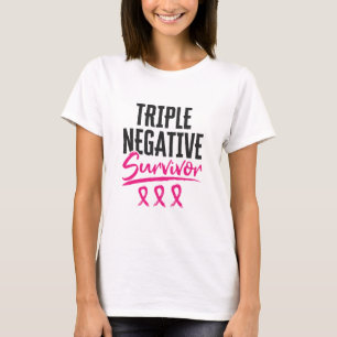 Trippelcancer Negativ Survivor TNBC Bröstcancer T Shirt