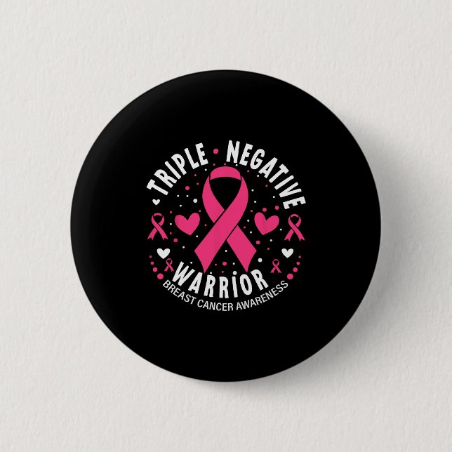 Trippelcancer Negativ Warrior Rosa Heart Breast Ca Knapp (Framsida)