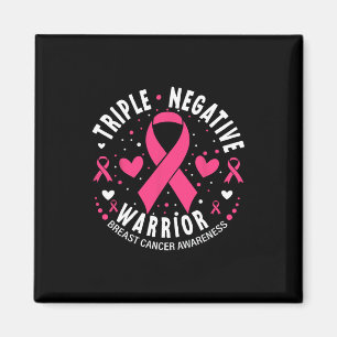 Trippelcancer Negativ Warrior Rosa Heart Breast Ca Magnet