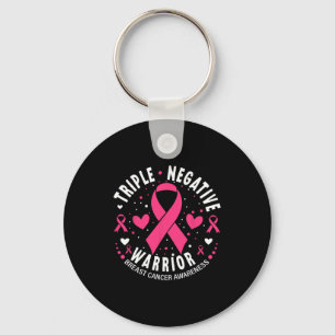 Trippelcancer Negativ Warrior Rosa Heart Breast Ca Nyckelring