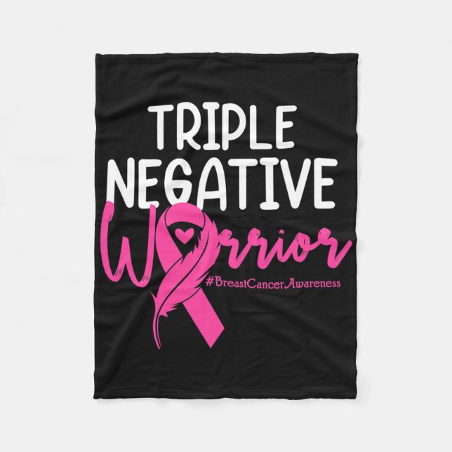 Trippelcancer vid Negativ Rosa Ribbon Breast Cance Fleecefilt (Framsidan)