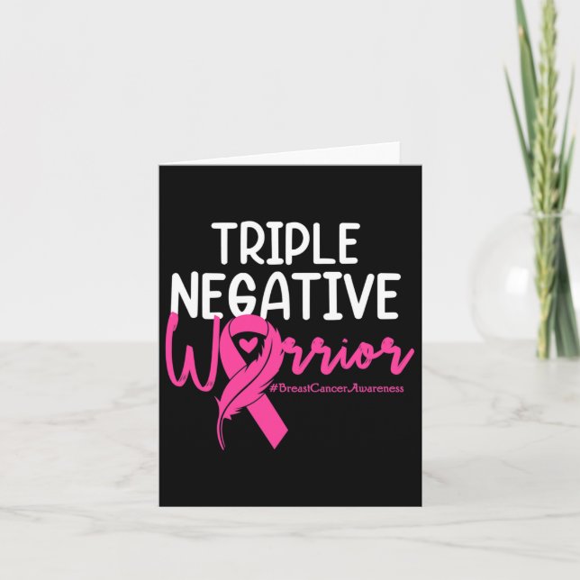 Trippelcancer vid Negativ Rosa Ribbon Breast Cance Kort (Framsida)
