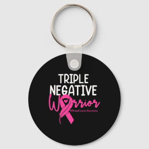 Trippelcancer vid Negativ Rosa Ribbon Breast Cance Nyckelring