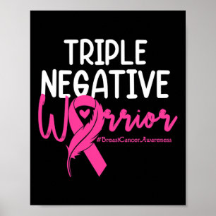 Trippelcancer vid Negativ Rosa Ribbon Breast Cance Poster