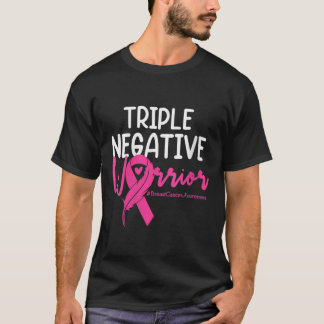 Trippelcancer vid Negativ Rosa Ribbon Breast Cance T Shirt