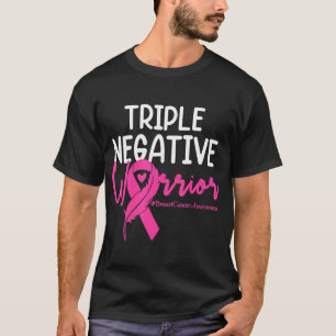 Trippelcancer vid Negativ Rosa Ribbon Breast Cance T Shirt