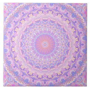 Trippelfärg Intricate Boho Mandala Kakelplatta