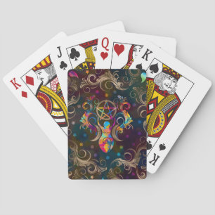 Trippelgudinna från Måne med pentagramornament Casinokort
