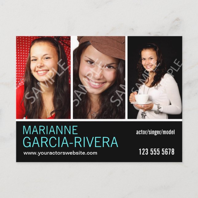 Trippelhörsel för skådespelare vykort (Framsida)