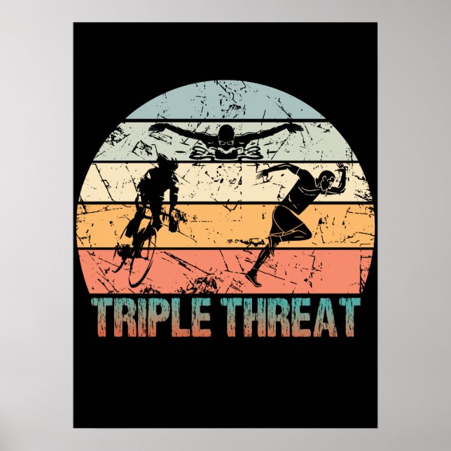 Trippelhot - Idrottsmannen Triathlon Poster (Framsidan)