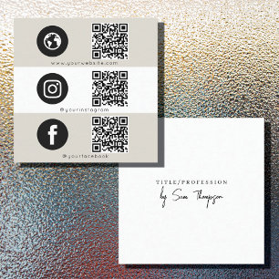 Trippelikon och QR-kod Business Social Media Beige