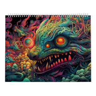 Trippelkreatur med Psychedelic mönster Kalender