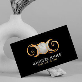 Trippelmåne - Guldspiralornament Visitkort