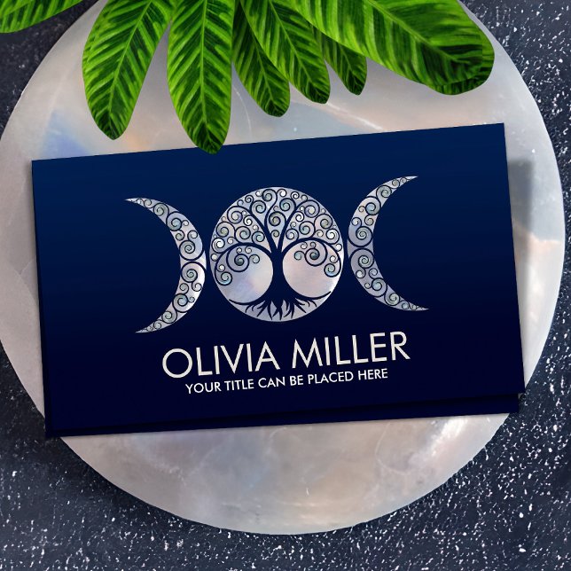 Trippelmåne - Livets träd - Månsten och Pärl Visitkort (Skapare uppladdad)