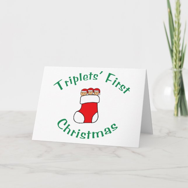Trippelns första jul - Strumpa Helgkort (Framsida)