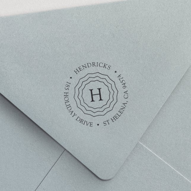 Trippelrundad Returadress i Ram Monogram Självfärgande Stämpel (Skapare uppladdad)