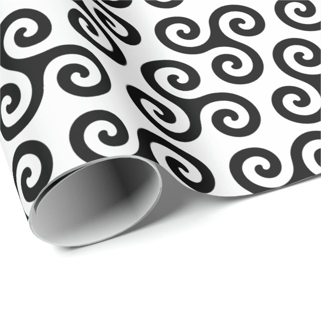 Trippelsymbolen Spiral Celtic triskelett Mönster Presentpapper (Rullad Hörn)