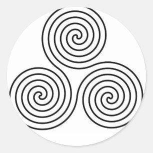 Trippelsymbolen spiral. runt klistermärke