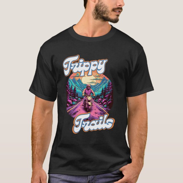 Trippelvagnar motorcyklar med Psychedelic för Mamm T Shirt (Framsida)
