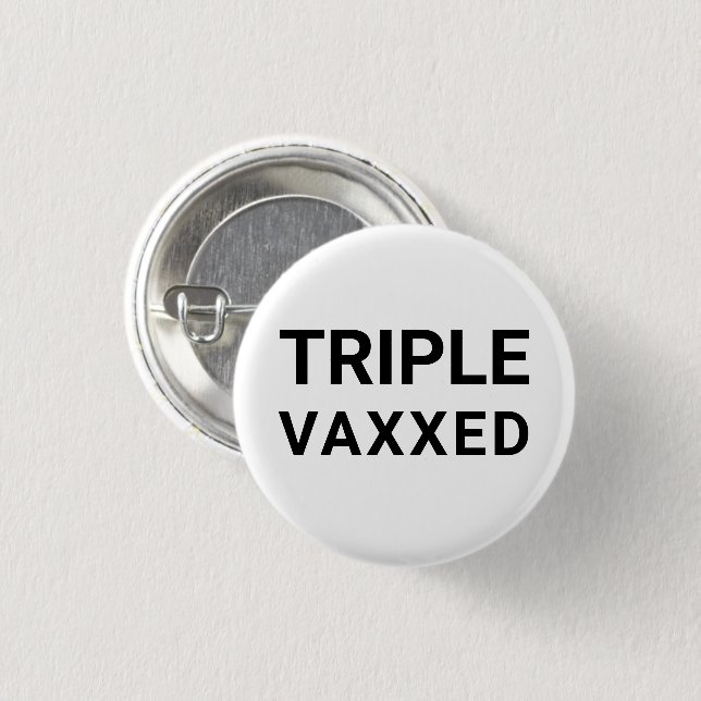 Trippelvaxxad svart, vit, modern knapp (Framsida & baksida)