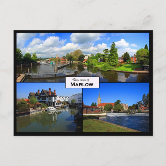 Trippelvykort från Marlow, Buckinghamshire Vykort (Framsida)