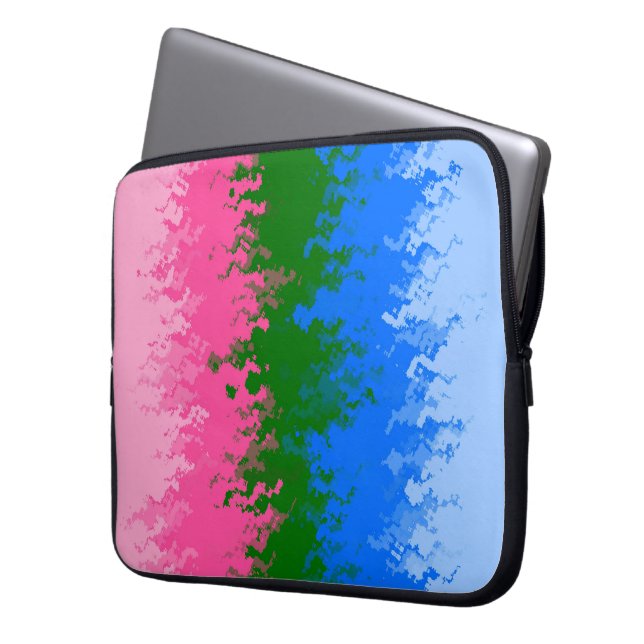 Trippig Abstrakt Omniromantisk Prideflagga Laptop Fodral (Framsidan Vänster)
