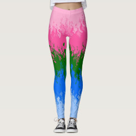 Trippig Abstrakt Omniromantisk Prideflagga Leggings