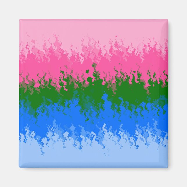 Trippig Abstrakt Omniromantisk Prideflagga Magnet (Framsidan)